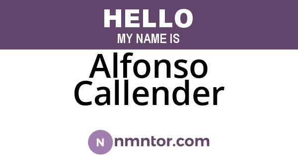 Alfonso Callender