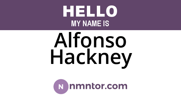 Alfonso Hackney