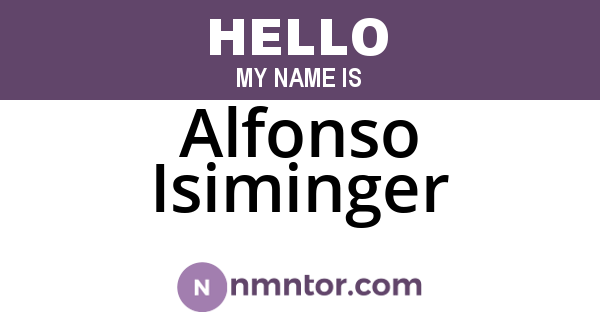 Alfonso Isiminger