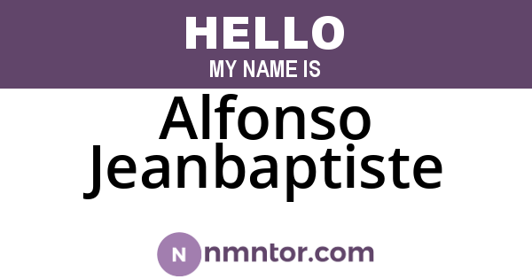 Alfonso Jeanbaptiste