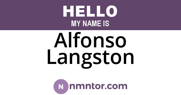Alfonso Langston