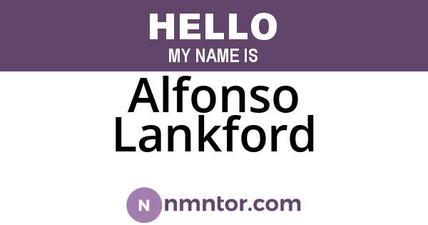 Alfonso Lankford