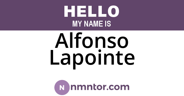 Alfonso Lapointe