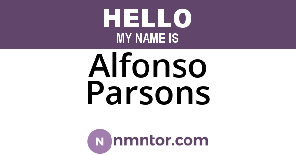 Alfonso Parsons