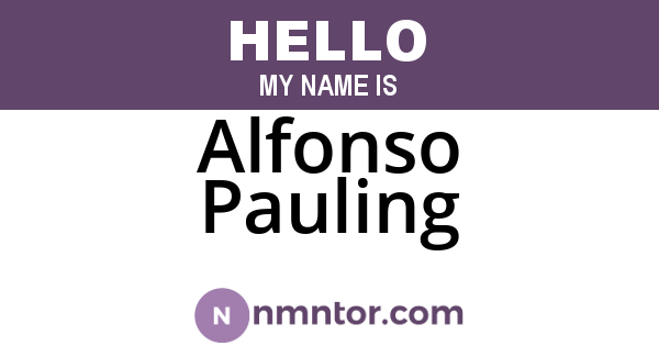 Alfonso Pauling
