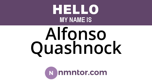 Alfonso Quashnock