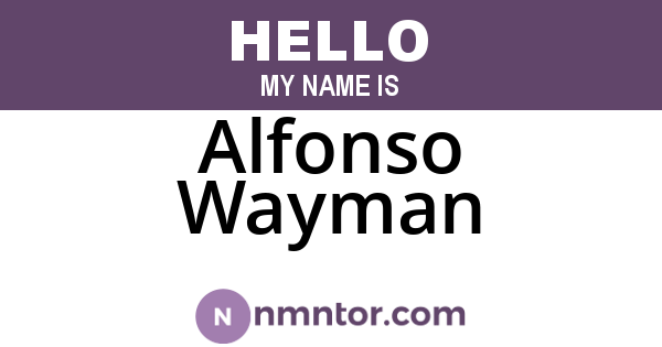 Alfonso Wayman