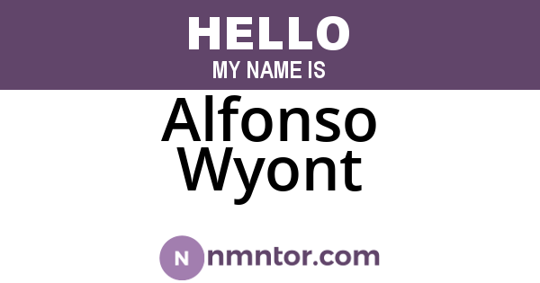 Alfonso Wyont