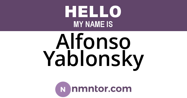 Alfonso Yablonsky
