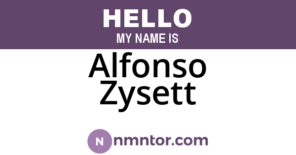 Alfonso Zysett