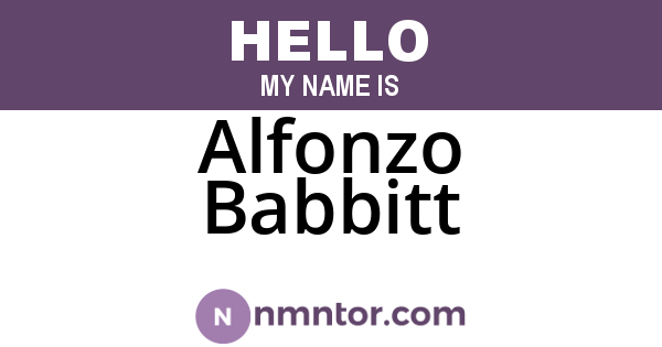 Alfonzo Babbitt