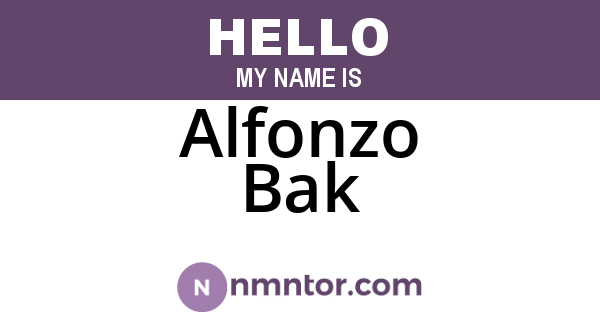 Alfonzo Bak