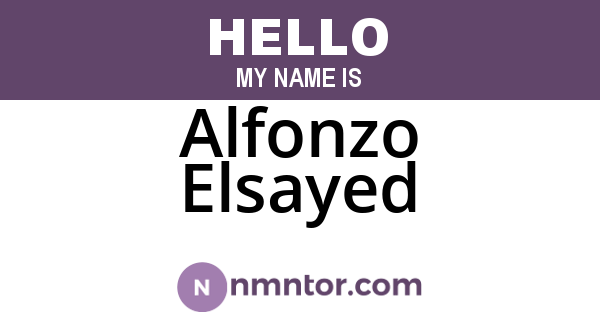 Alfonzo Elsayed
