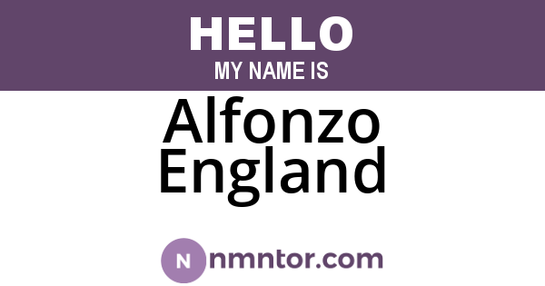 Alfonzo England