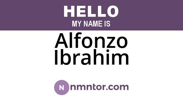 Alfonzo Ibrahim