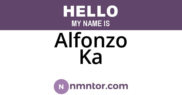 Alfonzo Ka