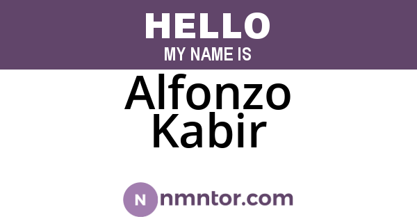 Alfonzo Kabir