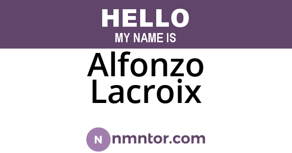 Alfonzo Lacroix