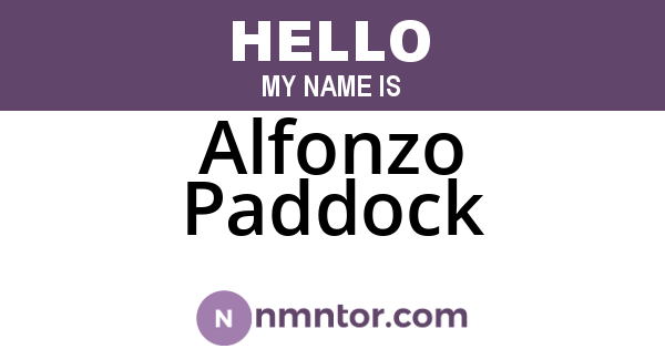 Alfonzo Paddock