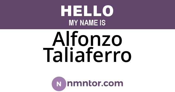 Alfonzo Taliaferro