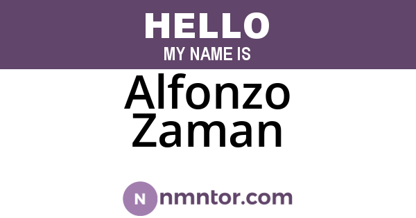Alfonzo Zaman