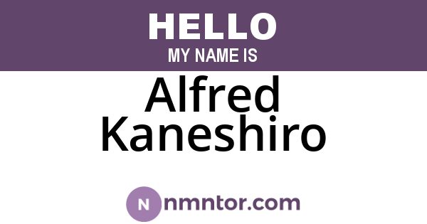Alfred Kaneshiro