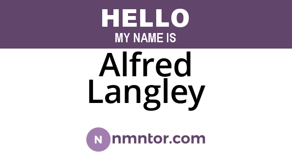 Alfred Langley