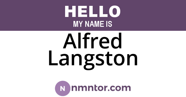 Alfred Langston