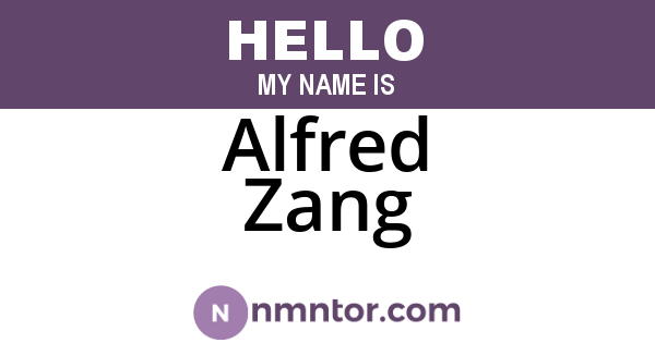 Alfred Zang