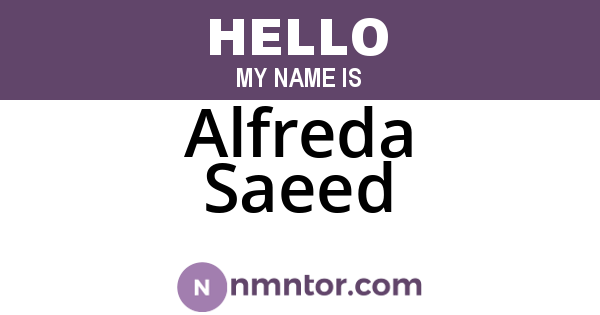 Alfreda Saeed