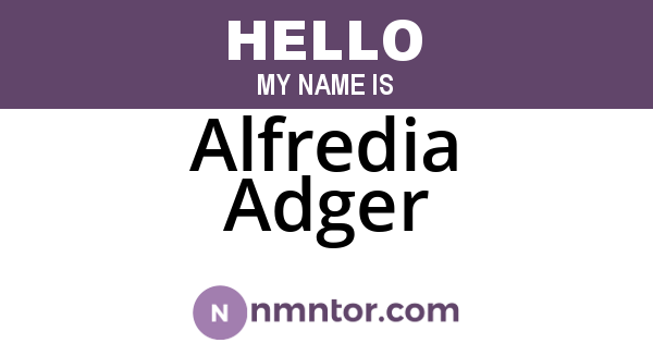 Alfredia Adger