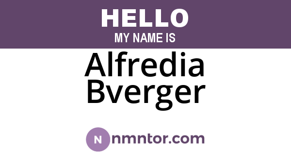 Alfredia Bverger