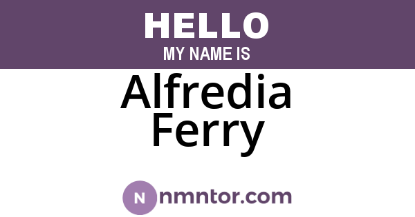 Alfredia Ferry