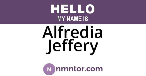 Alfredia Jeffery