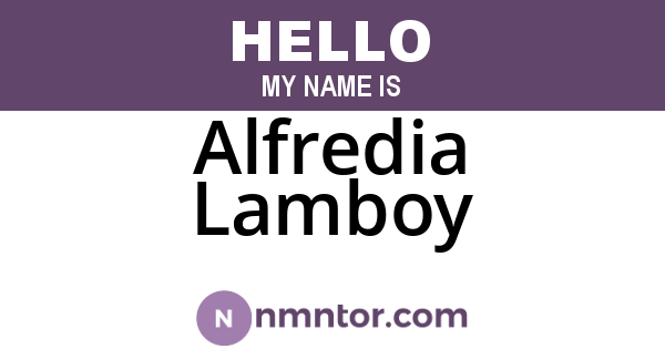 Alfredia Lamboy
