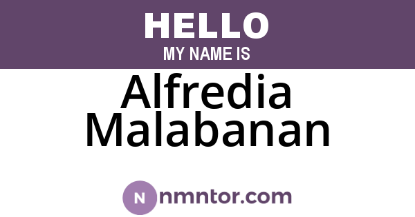 Alfredia Malabanan