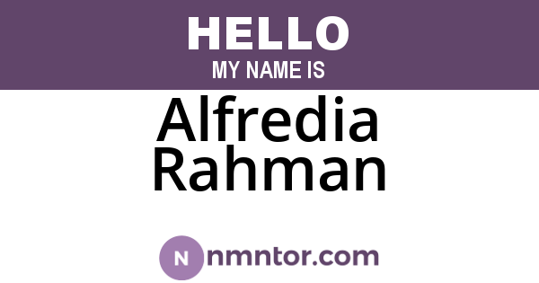 Alfredia Rahman