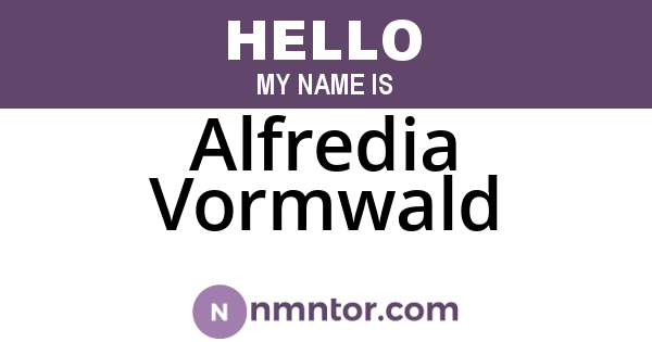 Alfredia Vormwald