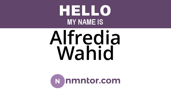 Alfredia Wahid