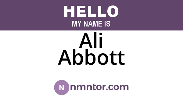 Ali Abbott