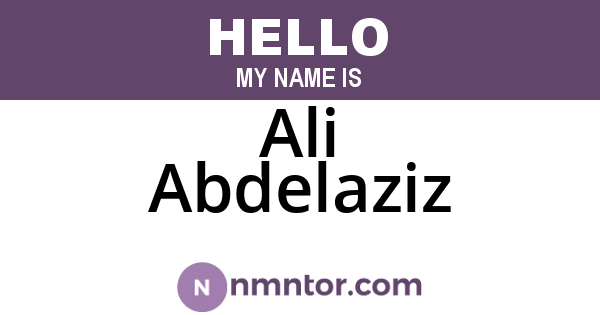 Ali Abdelaziz