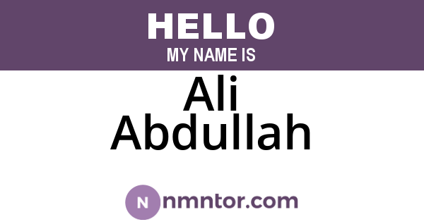 Ali Abdullah
