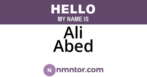 Ali Abed