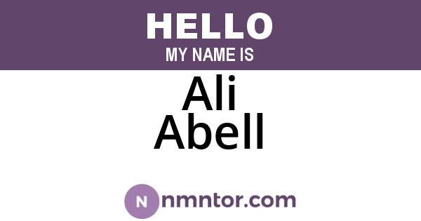 Ali Abell