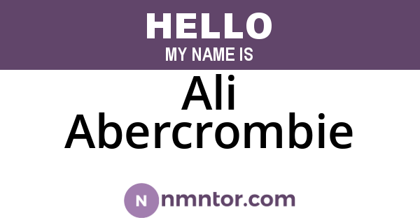 Ali Abercrombie