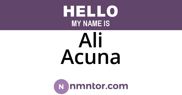Ali Acuna