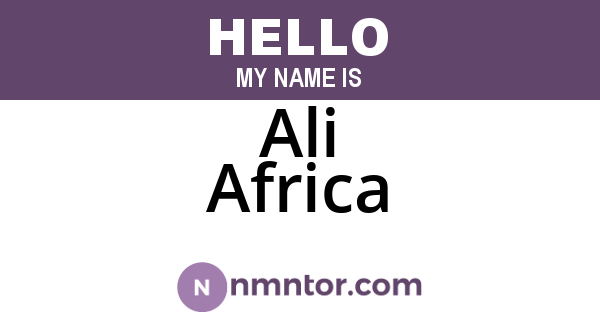 Ali Africa