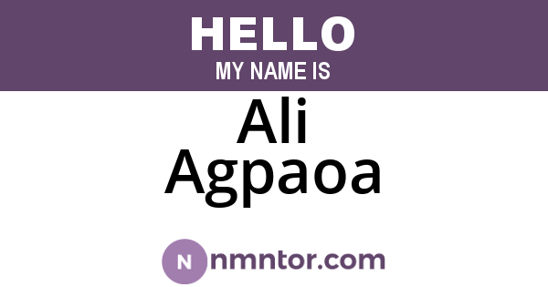 Ali Agpaoa