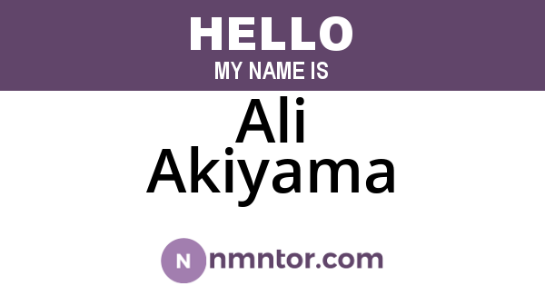 Ali Akiyama
