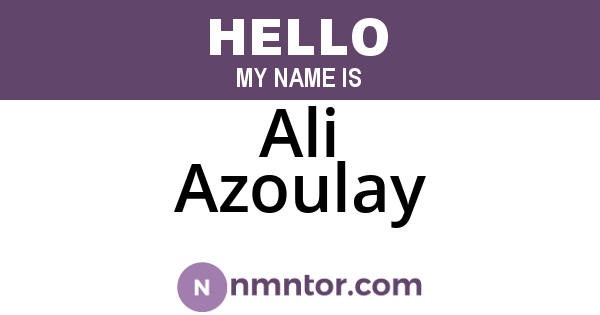 Ali Azoulay